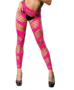 Naughty Girl Sexy Leggings Wild Mesh Design Pink O/S