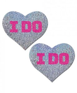 Pastease Bridal I Do Hearts Pasties Silver O/S
