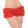 Ruffle Shorts Back Bow Detail Red OS/XL