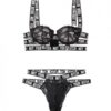 Vibes Not Your Bitch Lace Bra & Cutout Panty Black S/M