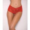 Lace, Pearl Boyshorts Satin Bow Accents Red S/M