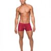 Seamless Sleek Shorts Sheer Pouch Red Small