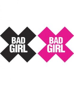 Bad Girl X Pasties 2 Pairs 1 Black, 1 Pink