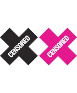 Peekaboos Censored Pasties 2 Pairs 1 Black, 1 Pink