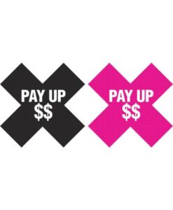 Peekaboos Pay Up Pasties 2 Pairs 1 Black, 1 Pink
