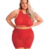 Pink Lipstick Midnight Sun Skirt Set Red Qn