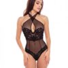 Rene Rofe Midnight Halter Teddy Black S/m