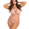 Rene Rofe Undone See Through Bodysuit Rose 1X/3X