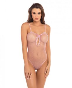 Rene Rofe Undone See Through Bodysuit Rose O/S