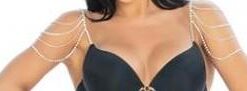 Removable Rhinestone & Chain Shoulder Straps Silver O/S