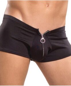Male Power Zipper Shorts S/M Underwear Black