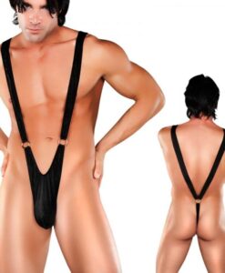 Male Power Nylon Lycra Sling With Rings Black L/XL