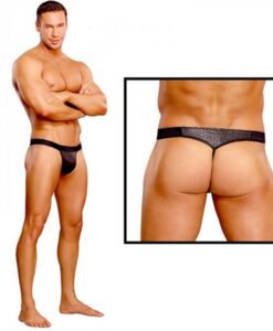 Male Power Cobra Micro V Thong S/M Black