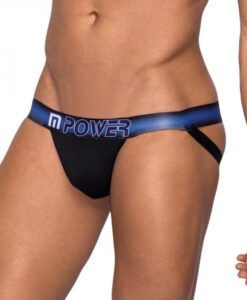 Male Power Pocket Pouch Jock With Pocket Cavity Black Sm
