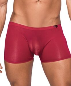 Male Power Seamless Sleek Sleek Short W/sheer Pouch Wine Large