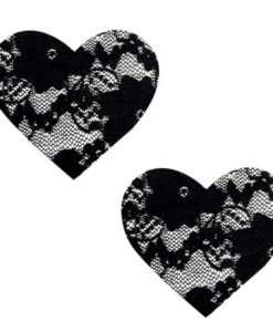Neva Nude Pasty Heart Lace Black