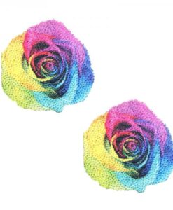 Neva Nude Pasties Rainbow Pride Rose Glitter Velvet