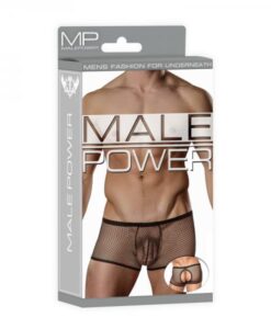 Male Power Stretch Net Peek-a-buns Black L/xl