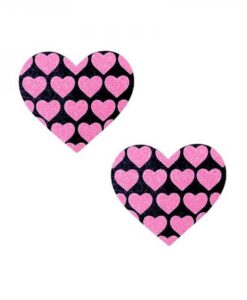 Neva Nude Pasty Hearts On Heart Uv Ne Pink/black