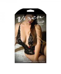 Vixen I Kissed A Pearl Lace & Pearl Teddy