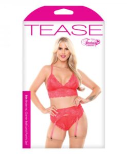 Erin Bralette,garterbelt/panty Pink L/xl
