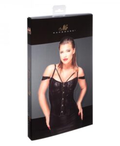 Noir Handmade Corset With Lace And Powerwetlook Xl
