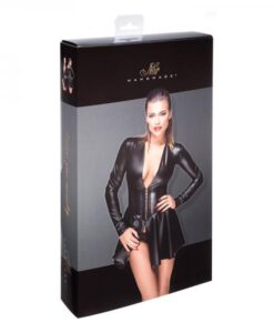 Noir Handmade Powerwetlook Minidress With Corset 3xl