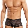 Male Power Mini Shorts Stretch Lace Black Medium