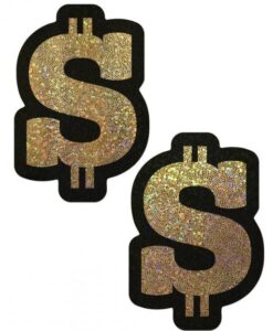 Pastease Money Gold Glitter Dollar Sign Nipple Pasties