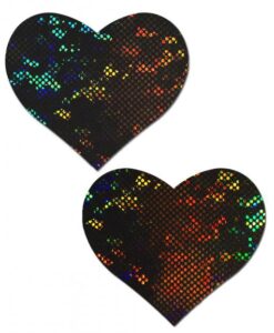 Pastease Love Shattered Glass Disco Ball Black Heart Nipple Pasties