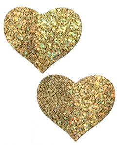 Pastease Gold Glitter Heart Pasties O/S