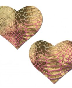 Pastease Love Gold Holographic Snake Print Pastel Tie Dye Heart Nipple Pasties