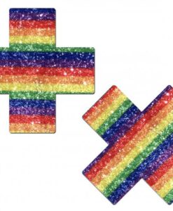 Pastease Glittering Rainbow Cross Nipple Pasties