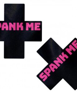Pastease Liquid Black Cross Pink Spank Me Pasties