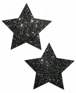 Rockstar Black Glitter Star Pasties O/S
