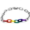Gaysentials Rainbow and Silver Links Bracelet
