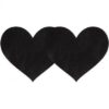 Pasties Black Satin Heart 2 Pack