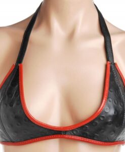 Spiked Leather Halter Style Bondage Bra