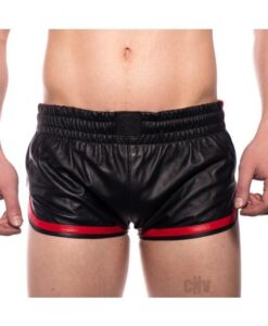 Prowler Red Leather Sport Shorts Red Xs