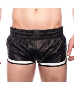Prowler Red Leather Sport Shorts Wht Xs