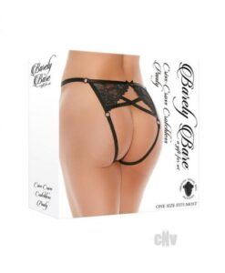 Barely B Criss Cross Crotchles Panty Blk