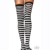Nylon Stocking W/stripe 1x-2x Blk/wht