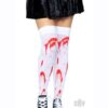 Bloody Zombie Thigh Highs O/s White/red