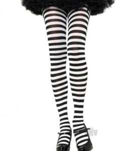 Striped Tights Plus Black/white