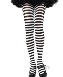 Striped Tights 3x-4x Black/white