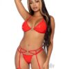 Bikini Top Heart Ring Set 3pc Md/lg Red