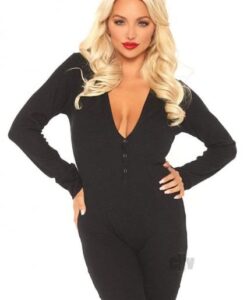 Cozyrib Long Johns Snap Flap Xl Blk