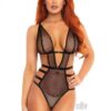 Fishnet Gstring Teddy Sm Black