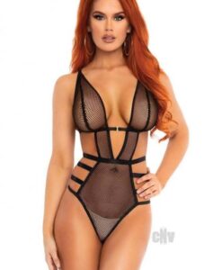 Fishnet Gstring Teddy Md Black