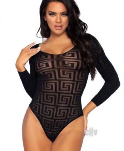 Mosaic Opaque Snap Crotch Suit Os Black